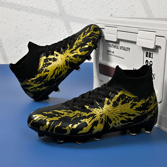 Chaussures de football AG FG pour hommes adultes, légères, en PU, avec crampons en caoutchouc à haute adhérence, pour les entraînements et les matchs de football en extérieur.