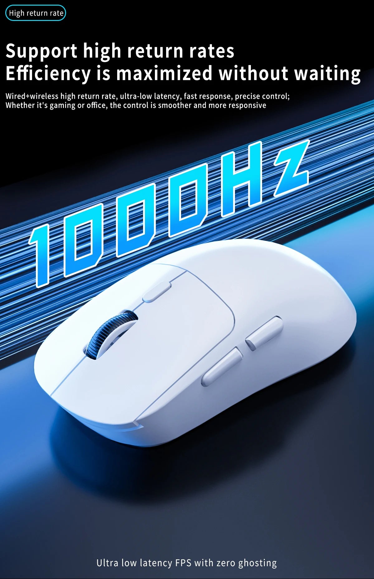 Gaming Mouse Bluetooth Mouse Rechargeable Gamer PAW3395 Lightweight Ergonomic Wireless Mouse Esport