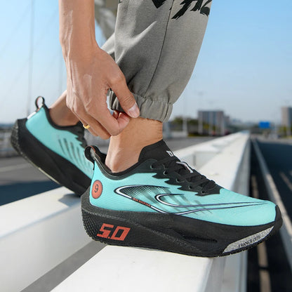 Baskets de sport pour homme FourSeasons, chaussures de course CarbonPlate, chaussures de marathon respirantes et confortables, chaussures d'entraînement d'athlétisme, marche