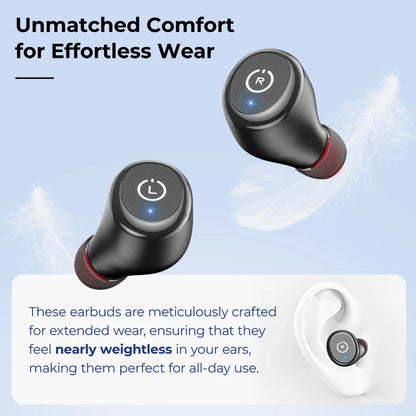 TOZO T10 Bluetooth 5.3 Earphones, Wireless Headphones, AI Enhanced Calling With Deep Bass, IPX8 Waterproof Earbuds, 45H Play