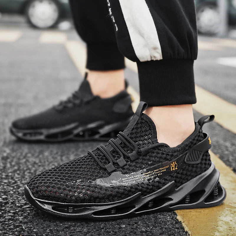 Sommer-sneakers til mænd i mesh, åndbare løbe- og tennissko til udendørs sport, Tenis Masculino, hvide casual vandresko, størrelse