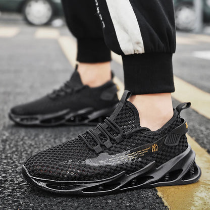 Sommer-sneakers til mænd i mesh, åndbare løbe- og tennissko til udendørs sport, Tenis Masculino, hvide casual vandresko, størrelse