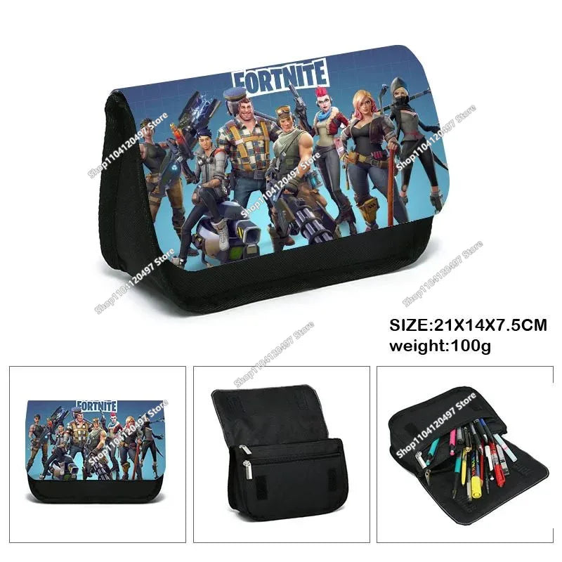 Fortnite Anime Character New Backpacks Cartoon Battle Royale Student 3-piece Set Book Bag Meal Box Pen Bag Anime Gifts
