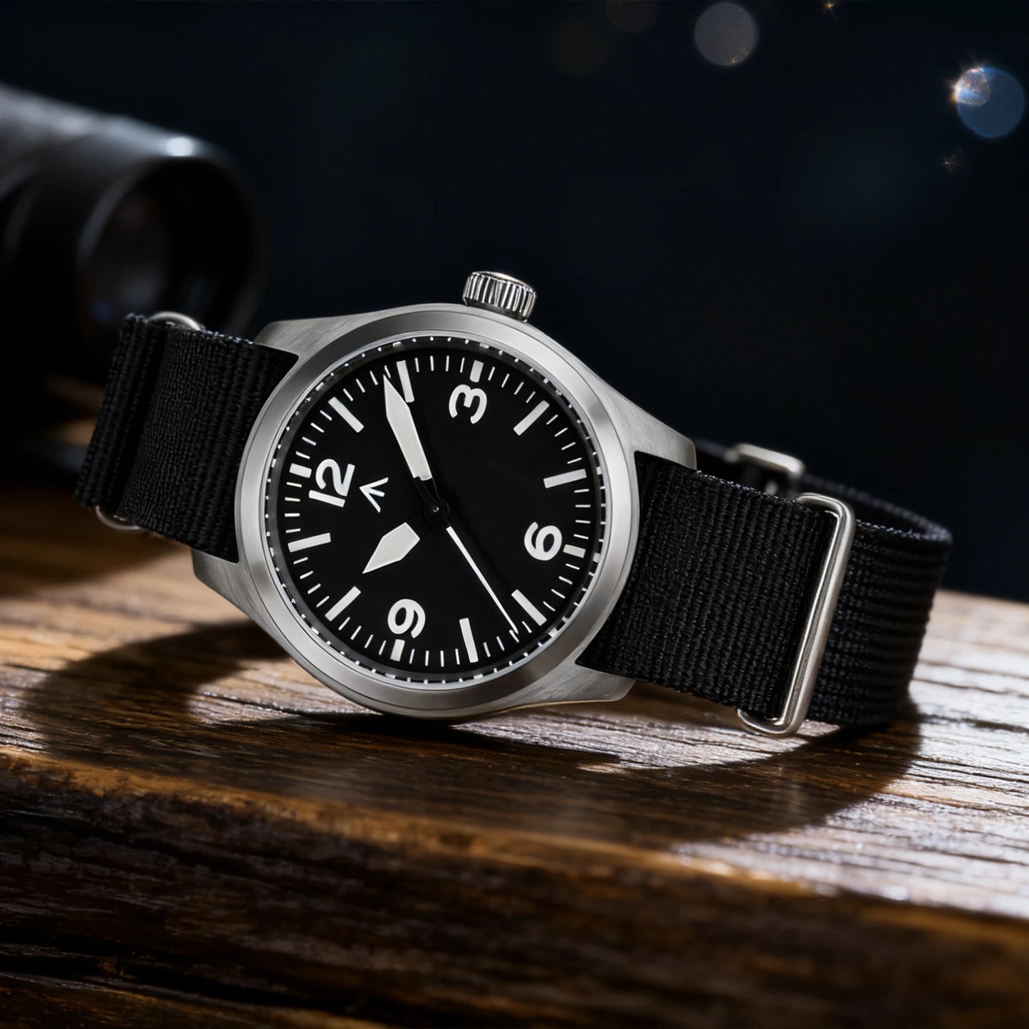 Militado ML08 V2 Vintage-Quarzuhr Military VH31-Uhrwerk Doppeltes Saphirglas C3 BGW-9 Leuchtend Wasserdicht 38mm Uhr