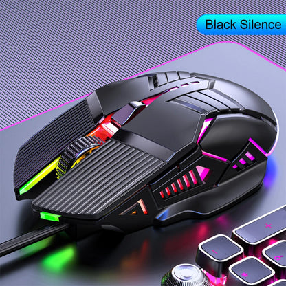 3200 DPI Ergonomic Wired Gaming Mouse, USB Computer Mouse, Gaming RGB Backlit Gamer Mouse, 6 Button LED Silent Mice for PC Laptop