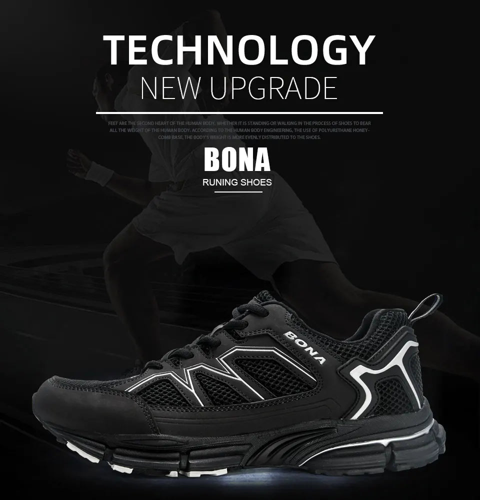 BONA 2023 New Designers Jogging Shoes Men Running Shoes Breathable Brand Sneakers Man Sports Training Walking Shoes Breathable m
