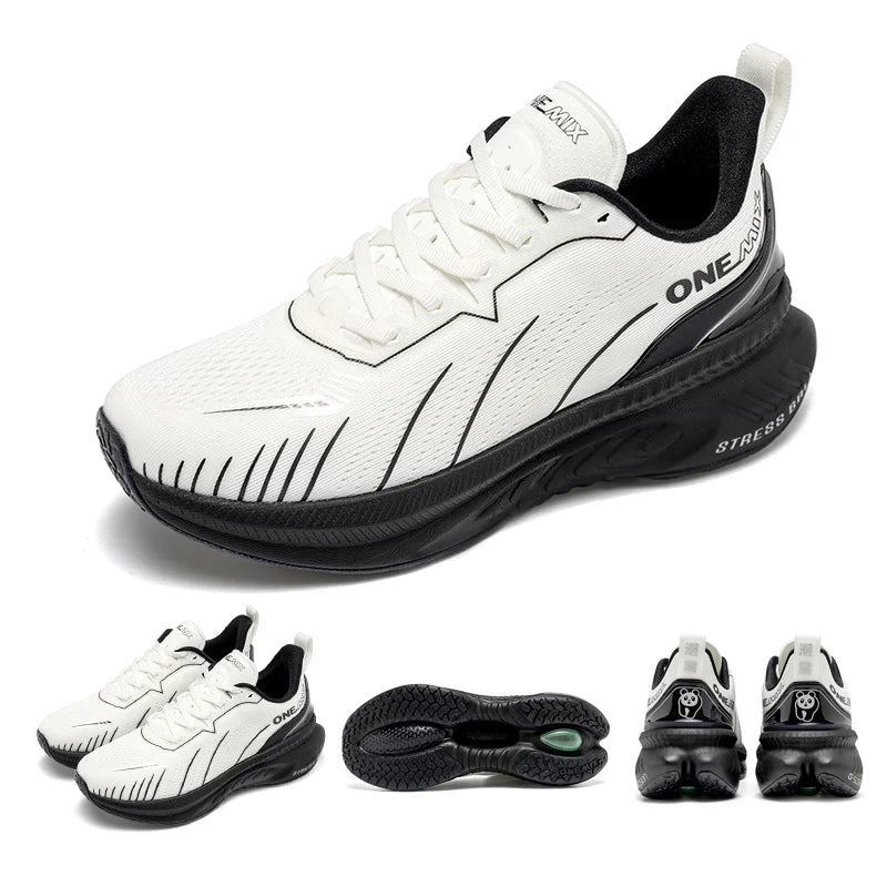 ONEMIX Nuove scarpe da corsa ammortizzate da uomo, adatte a corridori esperti, con lacci, sportive, da donna, antiscivolo, da esterno, da atletica, sneakers da uomo