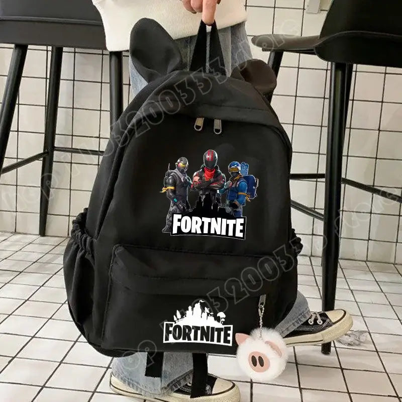 Nauja „Fortnite“ animacinio stiliaus kuprinė berniukams ir mergaitėms, kasdienė mokyklinė kuprinė, didelės talpos mokinio krepšys su triušio ausimis, kelioninė kuprinė, kanceliarinių prekių dovana