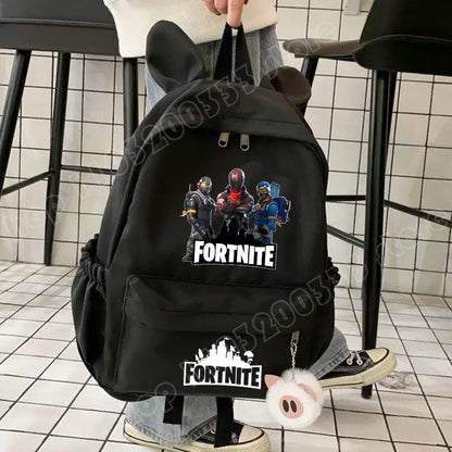 Nauja „Fortnite“ animacinio stiliaus kuprinė berniukams ir mergaitėms, kasdienė mokyklinė kuprinė, didelės talpos mokinio krepšys su triušio ausimis, kelioninė kuprinė, kanceliarinių prekių dovana