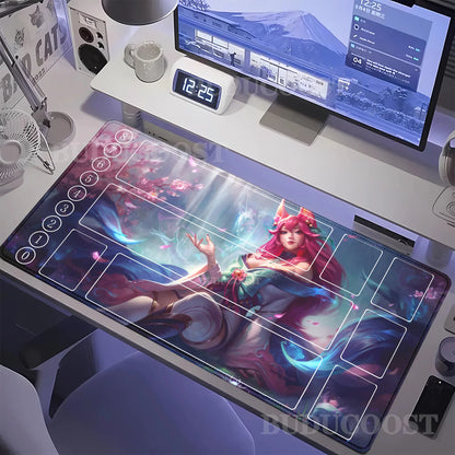 HD-tulostettu leikkimatto League of Mouse Pad Legends Riftbound -sarja TCG LOL-kortti 600x350 mm toimisto Ommellut reunat Lautapeli Pöytämatto