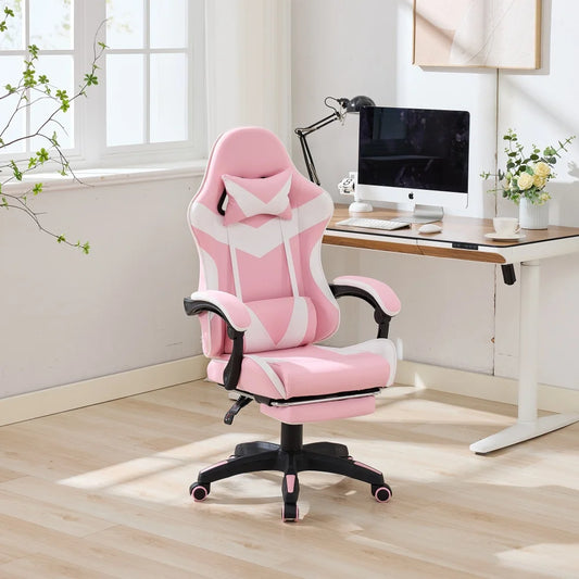 Ergonomic Rotating Gaming Chair, 360 Reclining Office Chair °   Pivoting, Height-Adjustable, Footrest, Headrest