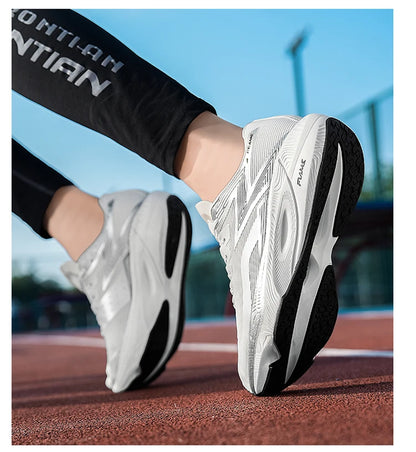 Men's Casual and Comfortable Solid Color Wear-Resistant Jogging Shoes Breathable and Easy-To-Wear Sports Shoes Non-Slip