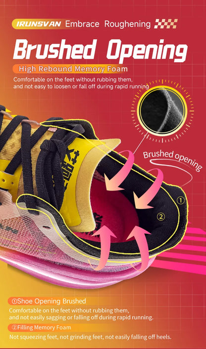 IRUNSVAN Nylon Carbon Plate Professional Marathon Running Shoes for Man Lightweight Cushioning Training Outdoor Sneakers Women
