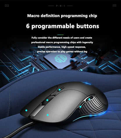 INPHIC B2 USB Wired Mouse, Silent Office Gaming Mouse for PC and Laptops