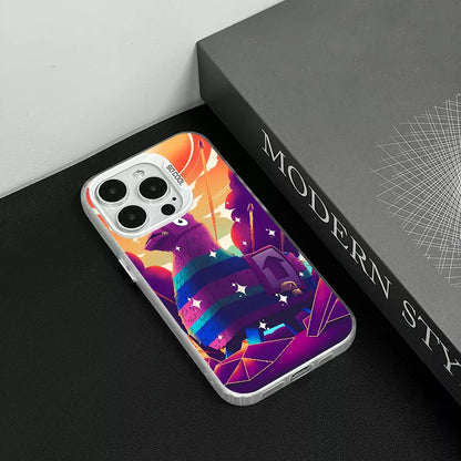 1pc Game F-Fortnite Phone Case IMD Color Silver Shell For iPhone 16, 15, 14, 13, 12, 11 Pro Max Plus
