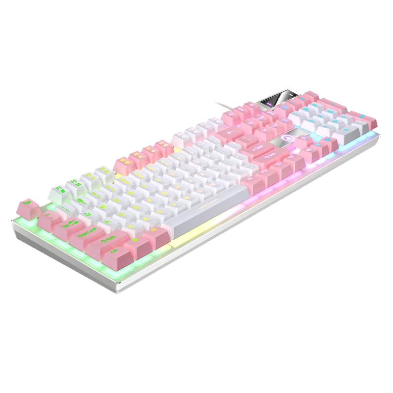 Kabelgebundene USB-Gaming-Tastatur mit Hintergrundbeleuchtung, 104-Tasten-Gamer-Tastatur für Computer/Laptop/PC, ergonomisches Design, Office-Gaming-Zubehör