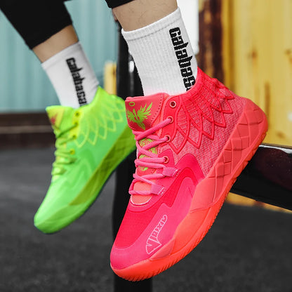 The youth actual combat basketball shoe movement outdoor comfortable cushioning wear-resisting fashion breathable high quality