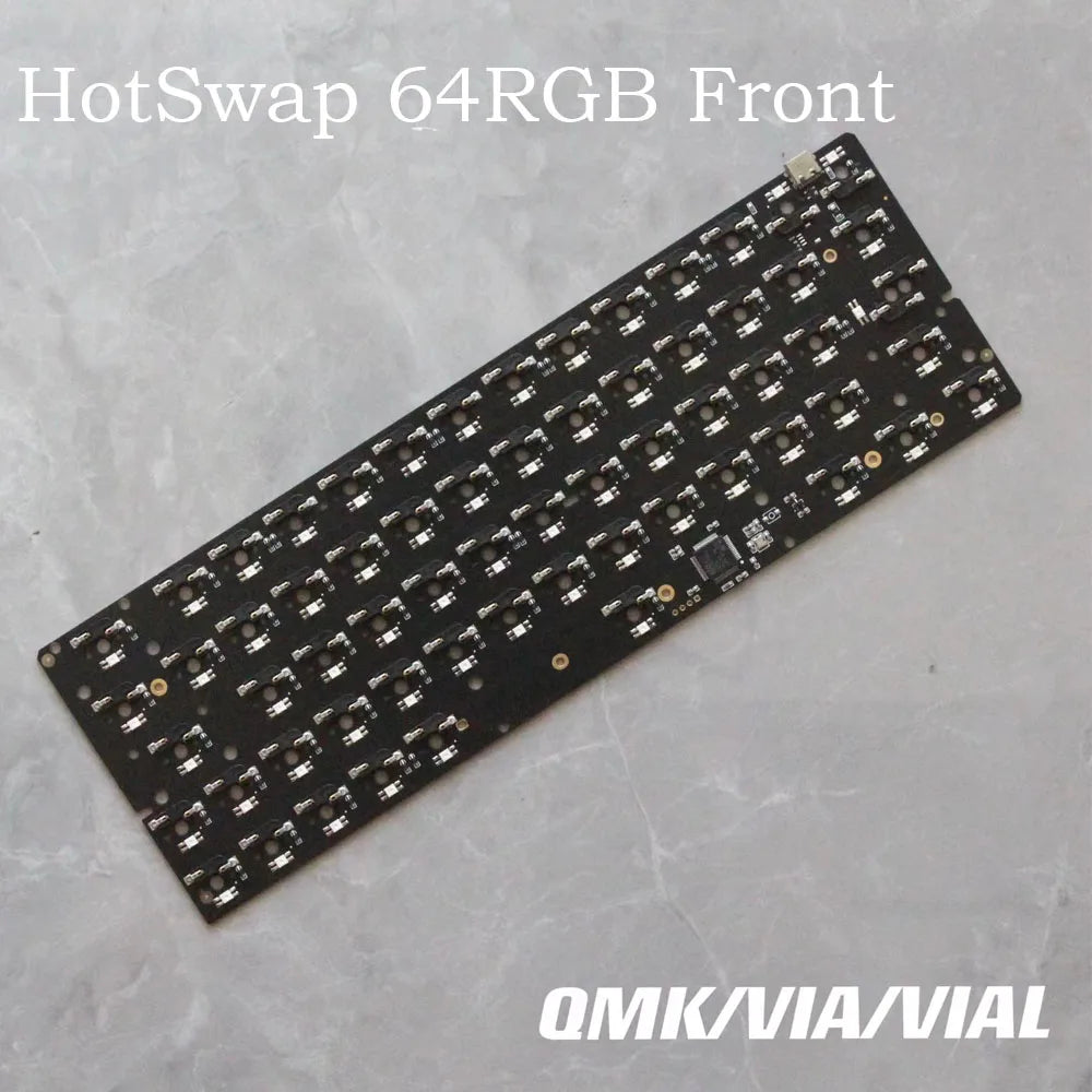 Hot-Swap 64RGB Mechanical Keyboard Custom PCB Compatible With GH60 Wooting 60he RAKK PCB Kit optional