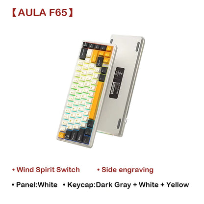 AULA F65 Mechanical Keyboard Three Mode Custom Wireless/Bluetooth/Wired Connection Full Key Hot-swapable Office Gaming Esports