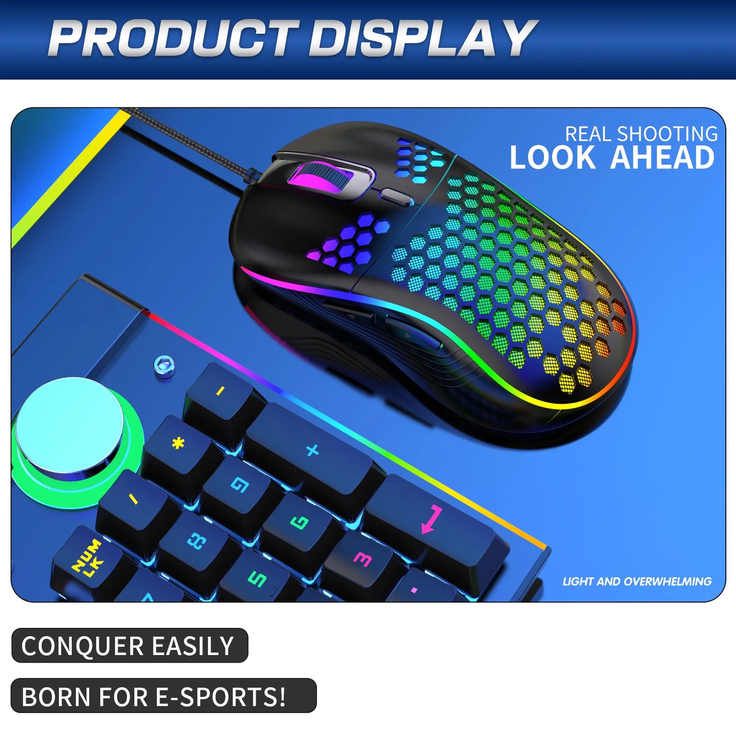 USB Wired Gaming Office Mouse Mechanical Mouse USB Illuminated Mouse 7200DPI Adjustable Optical Gaming Mouse for Desktop Laptop