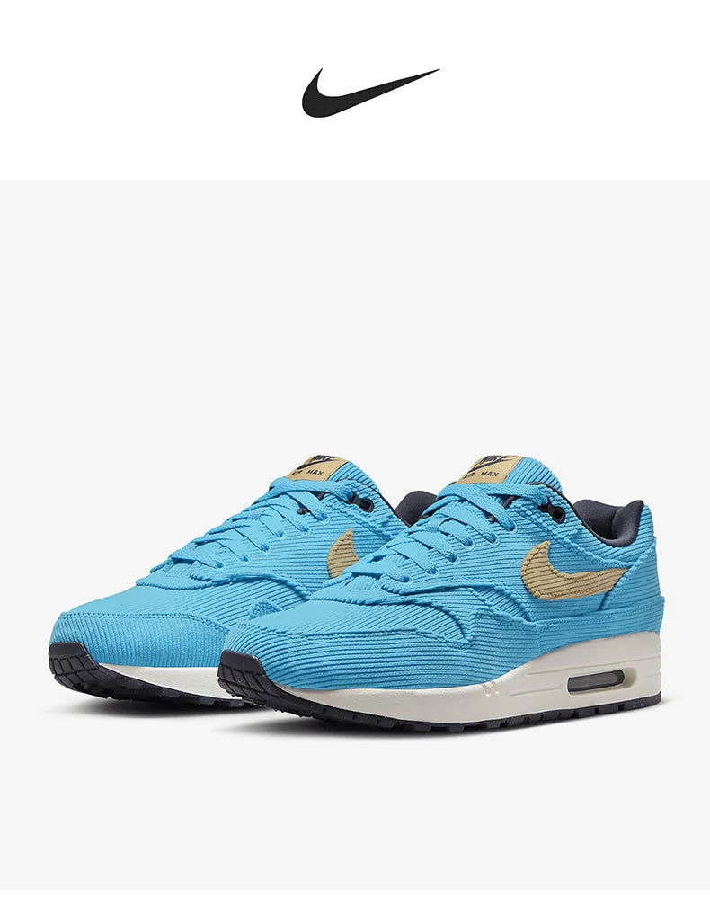 Nike Air Max 1 oficiais e genuínos, sapatilhas desportivas casuais unissexo de cano baixo com amortecimento Air, FB8915-400
