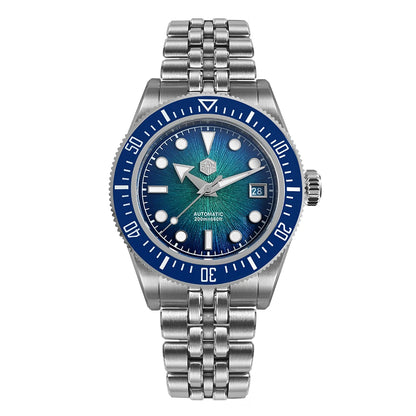 San Martin 40mm Men's Luxury Diver Watch Miyota 9015 Enamel Sunburst Dial Automatic Mechanical Wristwatch Waterproof 200m SN0148