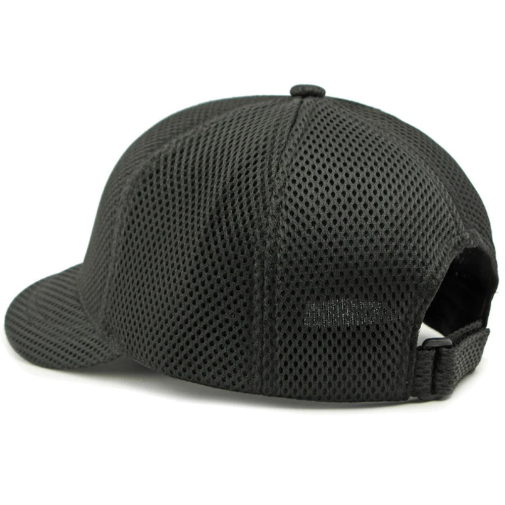 HT4828 5CM Short Brim Baseball Cap Male 6 Panels Baseball Hat Breathable Mesh Trucker Cap Men Women Solid Plain Snapback Cap
