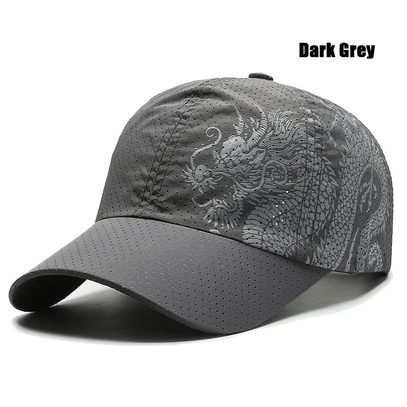 New Style Summer Baseball Cap Quick-Drying Air Hole Chinese Dragon Fashion Unisex Outdoor Casual Sports Sun Visor Trucker Hats