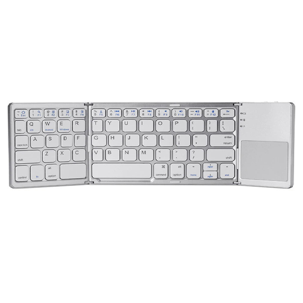 BOW Foldable Bluetooth Keyboard with Touchpad/Numberic Pad Portable Rechargeable Folding Wireless Keyboard for Tablet iPad
