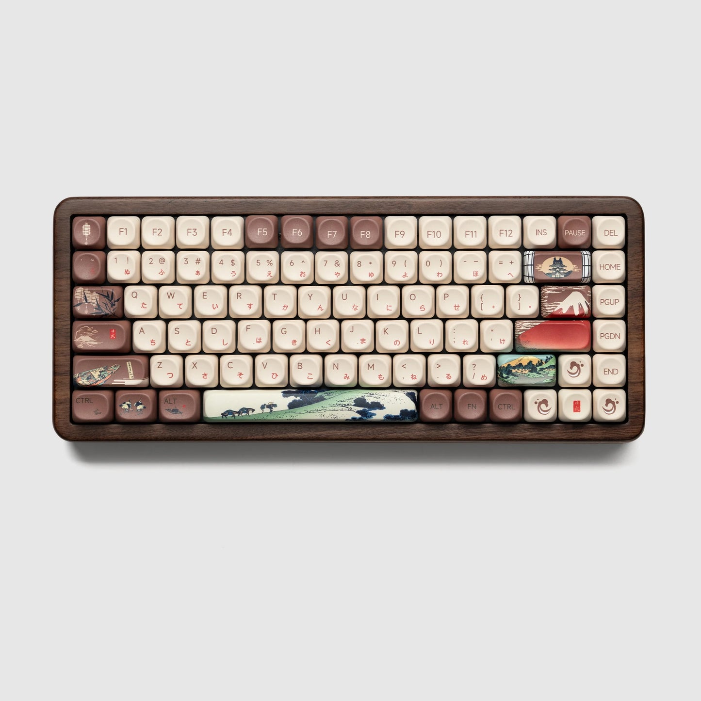 Womier WD75 QMK/VIA Gaming-Tastatur aus Holz, 8000mAh, kabellose mechanische Custom-RGB-Tastatur mit Tri-Mode und Hot-Swap-Funktion