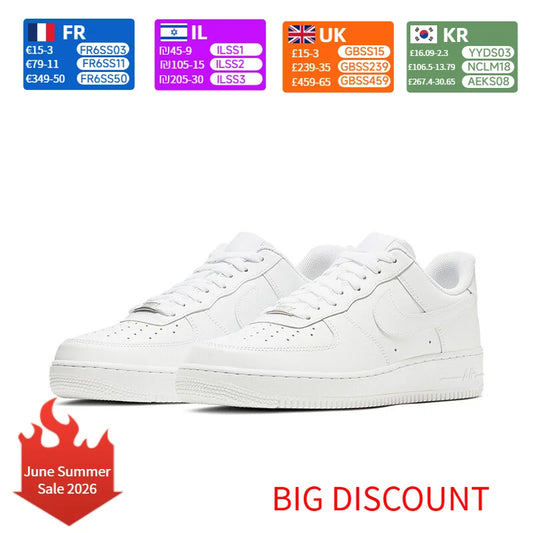 Nike Air Force 1 '07 Casual-sneakers för män – ikoniska, klassiska låga läderskor med hög komfort CW2288-111