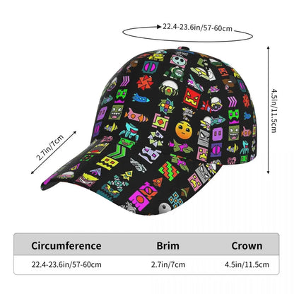 Geometry Dash Mesh Baseball Caps Snapback Fashion Baseball Hats Breathable Casual Casquette Outdoor For Men's And Women's