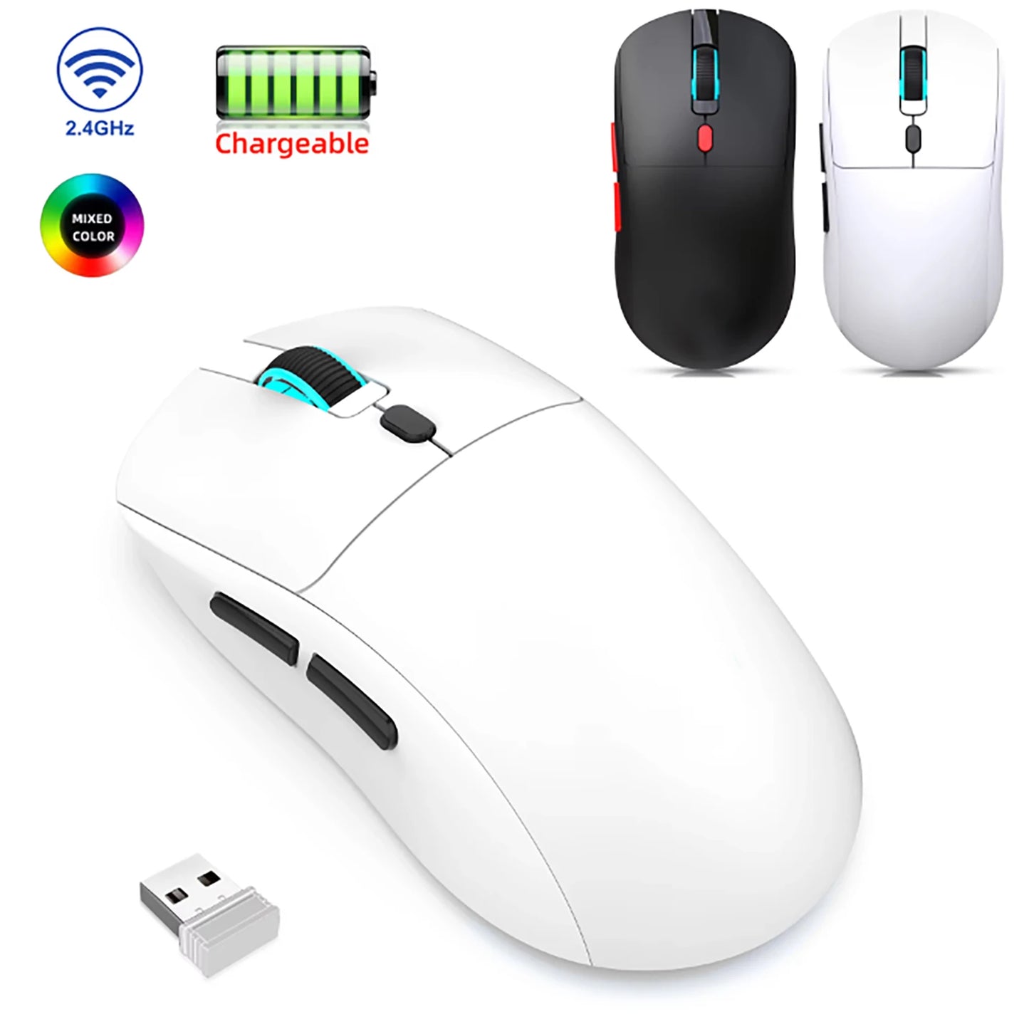 Gaming Mouse Bluetooth Mouse Rechargeable Gamer PAW3395 Lightweight Ergonomic Wireless Mouse Esport