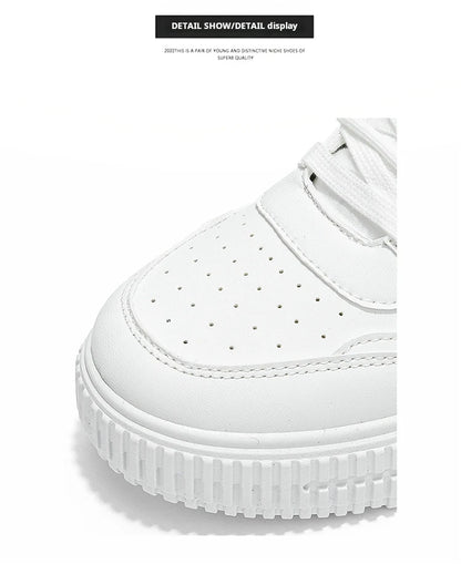 Moderna, avslappnade sneakers, höga skateboardskor, studentkängor för män och kvinnor, trendiga, slitstarka, tvåfärgade, för par
