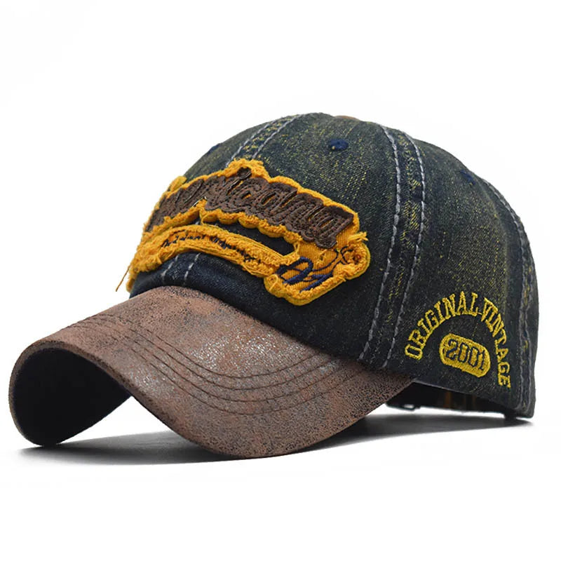CNTANG vasarinė džinsinė beisbolo kepurė vyrams, madinga, su siuvinėtomis raidėmis, medvilninė, „Snapback“ tipo, vyrams, lauko, kasdieninė, hiphopo stiliaus, reguliuojama