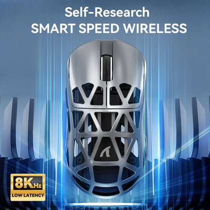 Attack Shark R2 bežični gaming miš PAW3950 8K od magnezijeve legure, lagani gaming miš s Bluetooth tri-mode povezivanjem za gaming/ured