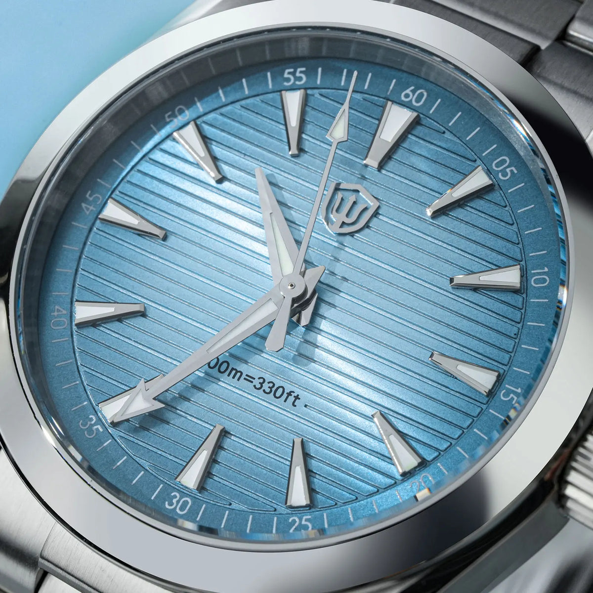 Watchdives WD0006-ur, VH31-urværk med jævn sekundviser, buet safirglas, BGW9-lysende belægning, vandtæt til 10 bar, 38 mm, vintage-stil