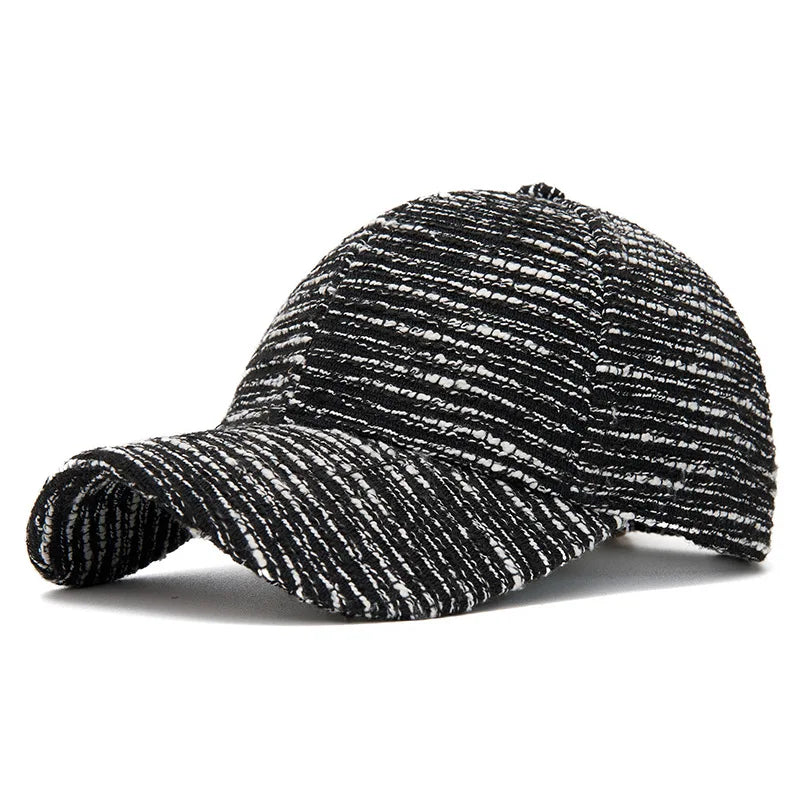 FS Fashion Black White Striped Baseball Cap For Men Casual Korean Street Women Hat Summer Streetwear Trucker Hats Gorra Hombre