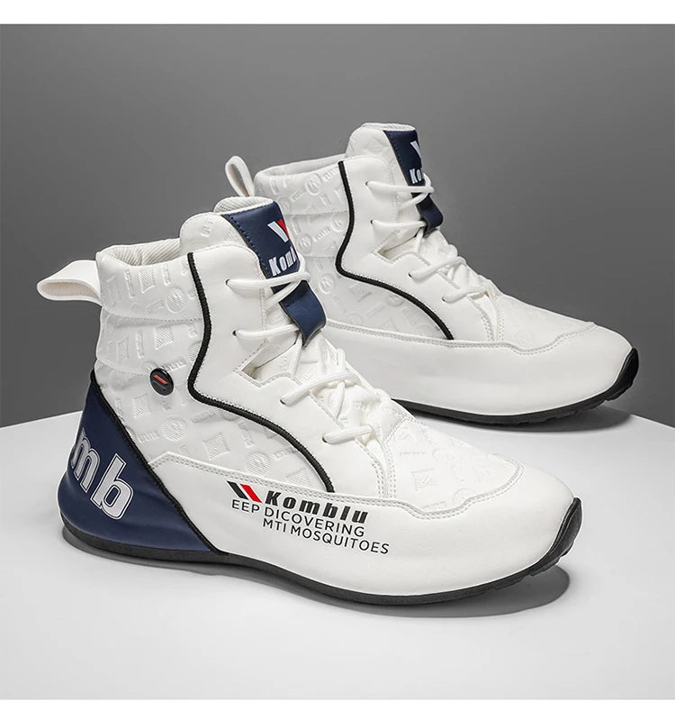 Baskets montantes décontractées avec motif gaufré tendance, souples et amortissantes, polyvalentes pour les trajets quotidiens, chaussures de sport unisexe rehaussantes et tendance 9