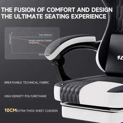 SUKIDA Gaming Chair Gamer Chair Ergonomic Office Chair Footrest Adjustable Lumbar & Pillows Gaming Chair