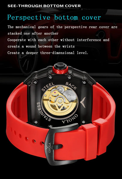New Luxury Fashion Watches Men ONOLA Brand Hollow Full Automatic Mechanical Men Watch Waterproof Clock