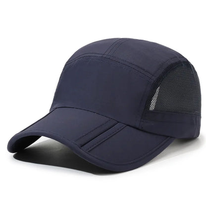 Men Women Quick Dry Baseball Cap Breathable UV Protection Mesh Sun Hat Adjustable Outdoor Sport Caps for Hiking Camping Fishing