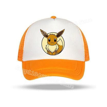 Pokemons Baseball Cap Cartoon Anime Charmander Pikachu Squirtle Headwear Summer Adjustable Breathable Mesh Hats Birthday Gift
