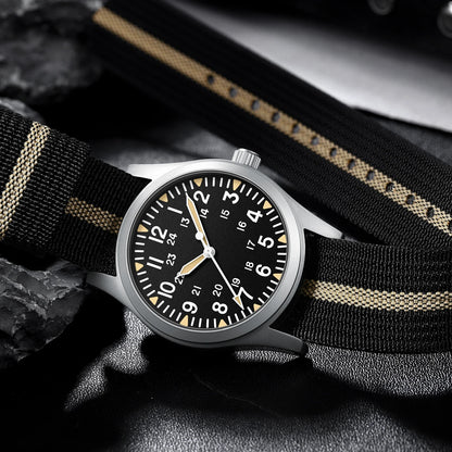 MILITREK 2026 New Military Retro Men's VH31 Quartz Watch 37mm Sapphire Stainless Steel 100m Waterproof C3 Luminous Watch for Men