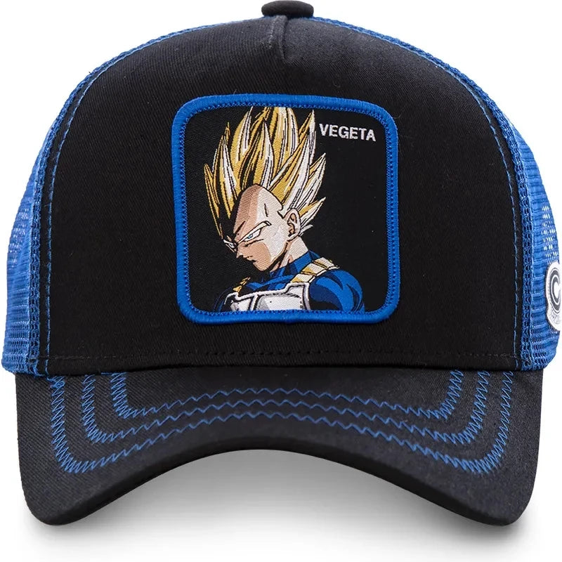 New Dragon Ball Son Goku Cap Summer Travel Peaked Cap Men's Embroidery Hip-Hop Cap Style Sun Visor Adjustable Trucker Mesh Cap