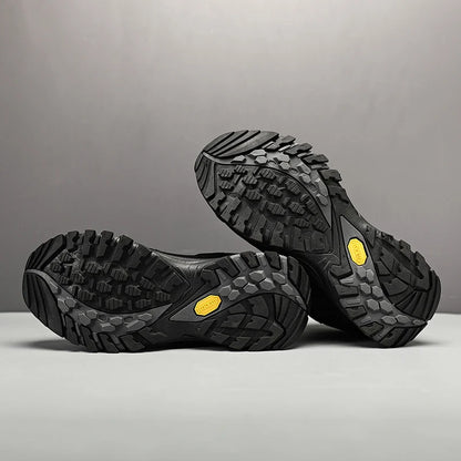 HIKEUP-Bottes de randonnée en daim pour hommes, chaussures de plein air à lacets, bottes de sport chaudes, chaussures de trekking décontractées, non ald, haut, hiver