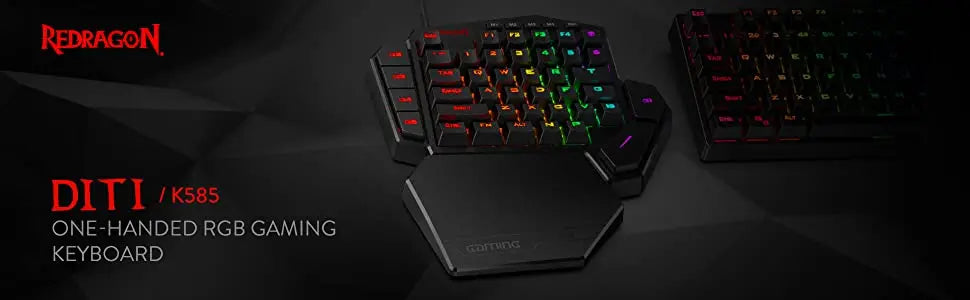 Redragon K585 DITI One-Handed RGB Mechanical Gaming Keyboard, 42-Key Hot-Swappable Gaming Keypad with Wrist Rest, Wired Type-C Professional Gaming Keyboard