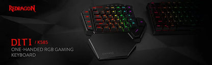 Redragon K585 DITI One-Handed RGB Mechanical Gaming Keyboard, 42-Key Hot-Swappable Gaming Keypad with Wrist Rest, Wired Type-C Professional Gaming Keyboard