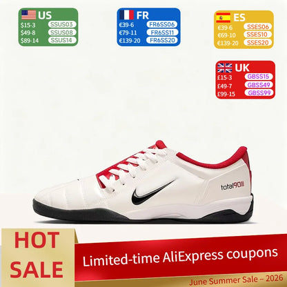 Nike Total 90 III – stylowe, minimalistyczne, wygodne, dobrze dopasowane, antypoślizgowe i wytrzymałe niskie buty piłkarskie (unisex, białe) HQ2851-100