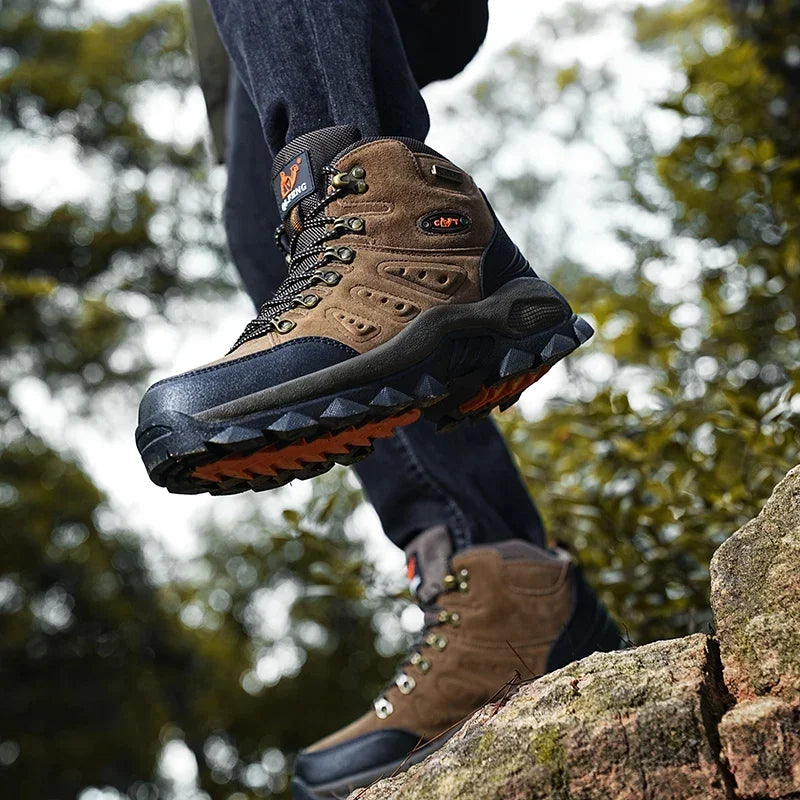 ΠΑΠΟΥΤΣΙΑ PLUS SIZE Unisex High-Top Adventure Sneakers Ανθεκτικά με καλή πρόσφυση, αντιολισθητικά, με κορδόνια, άνετα, ιδανικά για πεζοπορία στην ύπαιθρο, ανδρικά υποδήματα